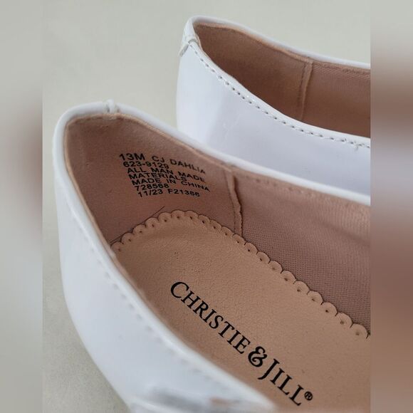 NEW Christie & Jill Girls White Buckle Shoes Mary Jane Formal Wedding Size 13 - Picture 6 of 7